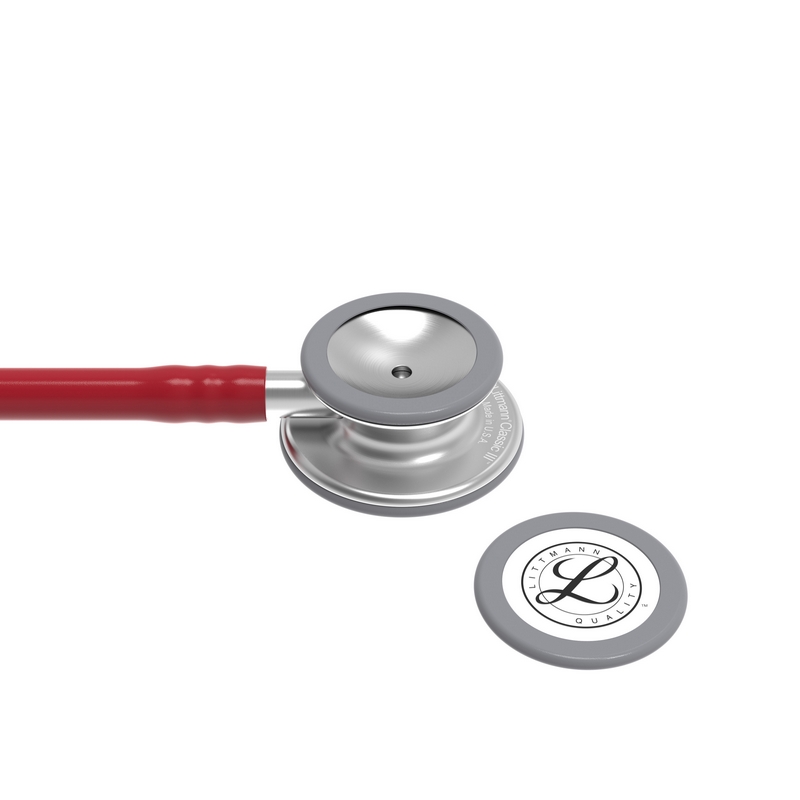 Fonendoscopio Littmann Classic III - vista de cabeza y tapa con logo Littmann Quality